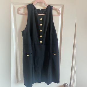 J. Crew Pleated mini dress in Italian bi-stretch wool blend